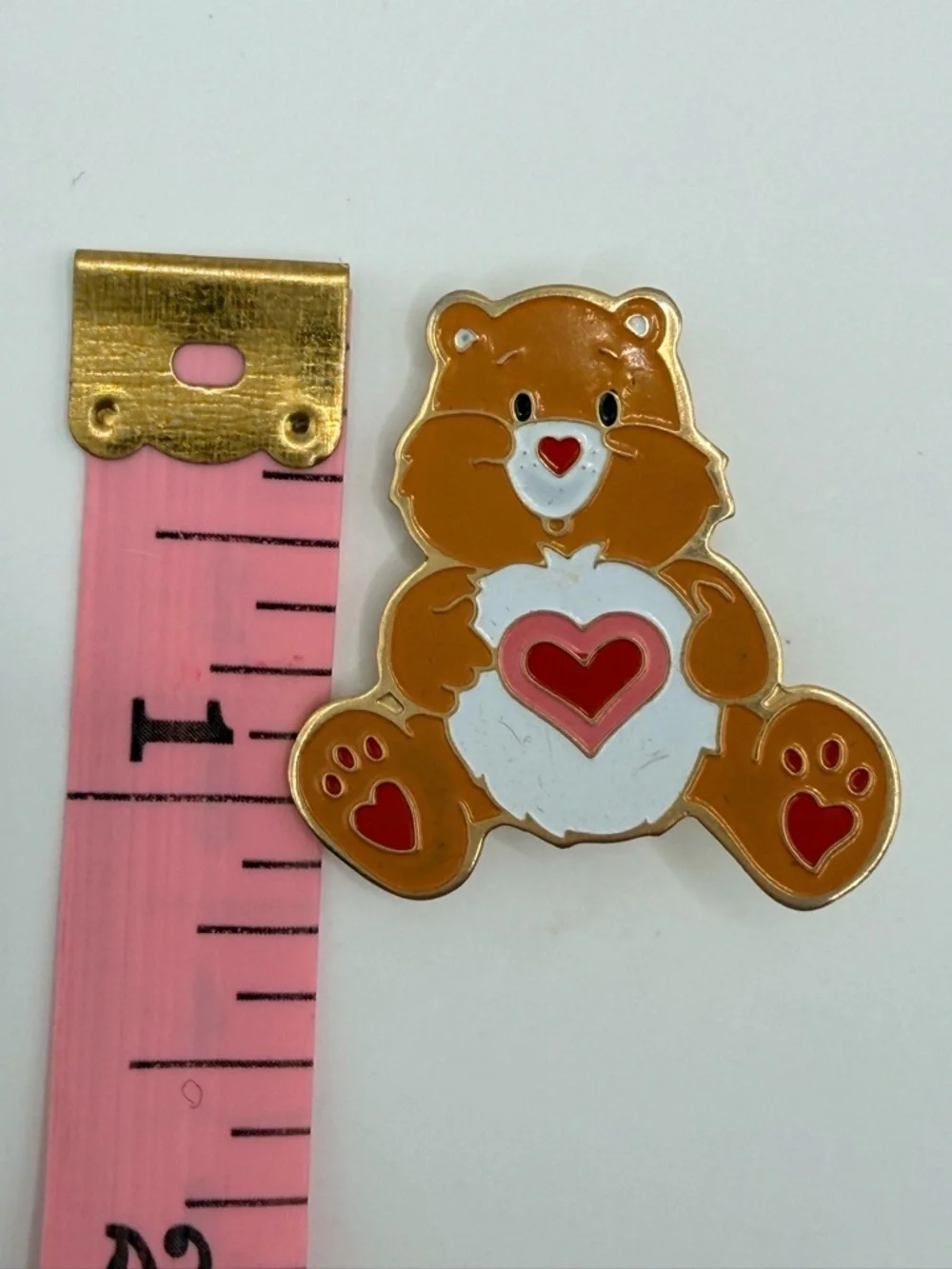 Care Bears “Tenderheart” Brown Bear Heart Paw Enamel Pin